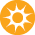 yellow circle with white sun icon