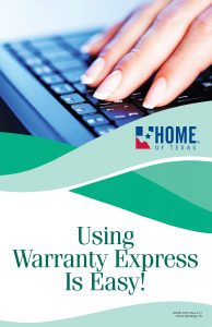 Warranty express booklet for HOME of Texas New Home Builder Warranty