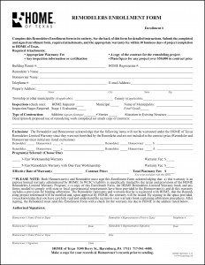 HOME of Texas Remodelers Enrollment Form