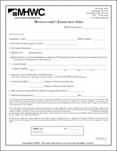 MHWC HUD-Code Manufacturer's Enrollment Form