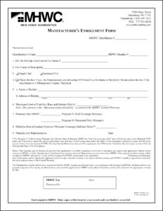 MHWC HUD-Code Manufacturer's Enrollment Form