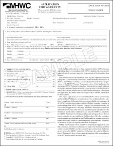 MHWC Sample Warranty Application Form