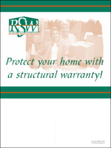 RSW Tent Sign for new home structural warranty