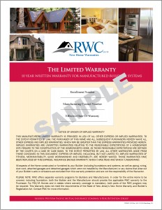 RWC Building Systems Manufacturer's Full Coverage Warranty