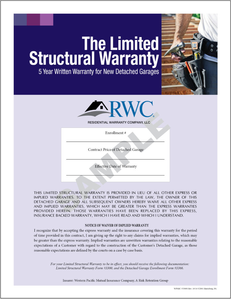 RWC_Detached_Garage_Warranty_3300S1014 RWC Warranty