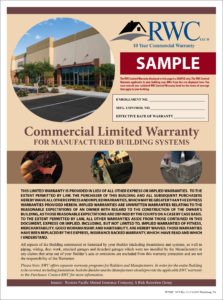 commercial manufactured building systems warranty by RWC
