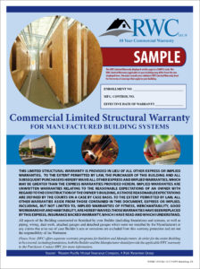 Residential Warranty Company structural only warranty booklet