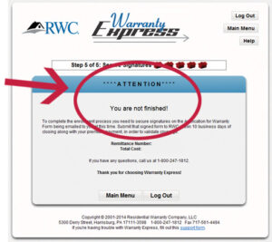 warranty express screen step 5