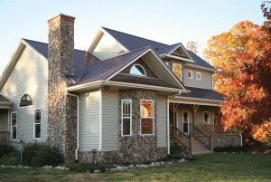 new stone home built with home warranty protection.