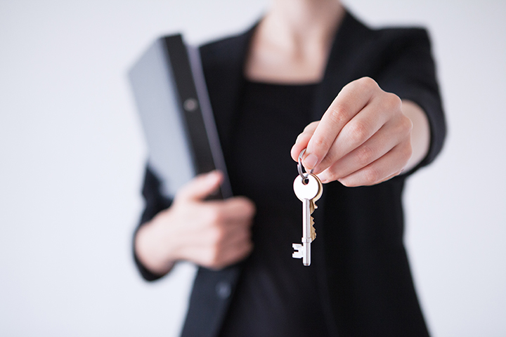woman with house key