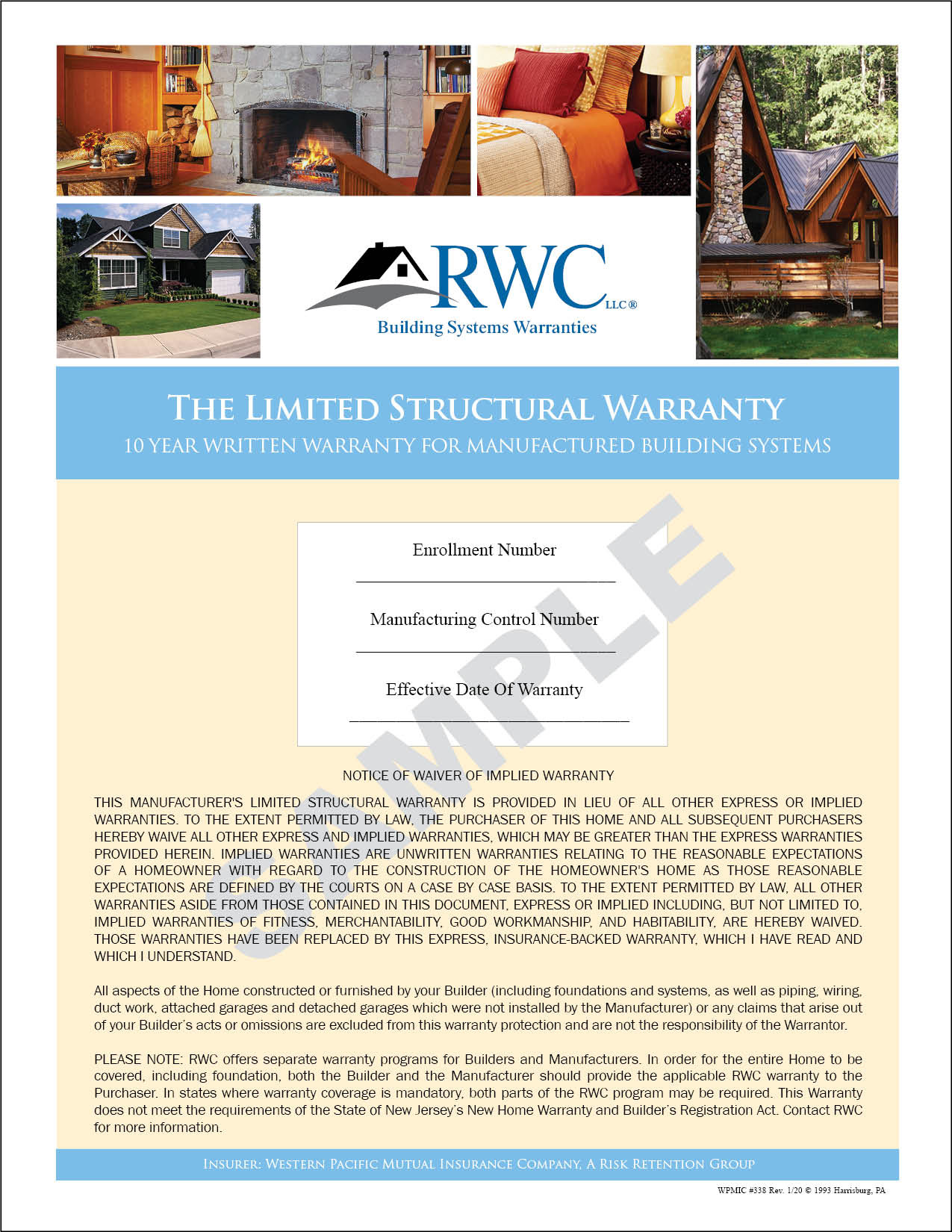RWC Manufacturer's Structural Only Warranty