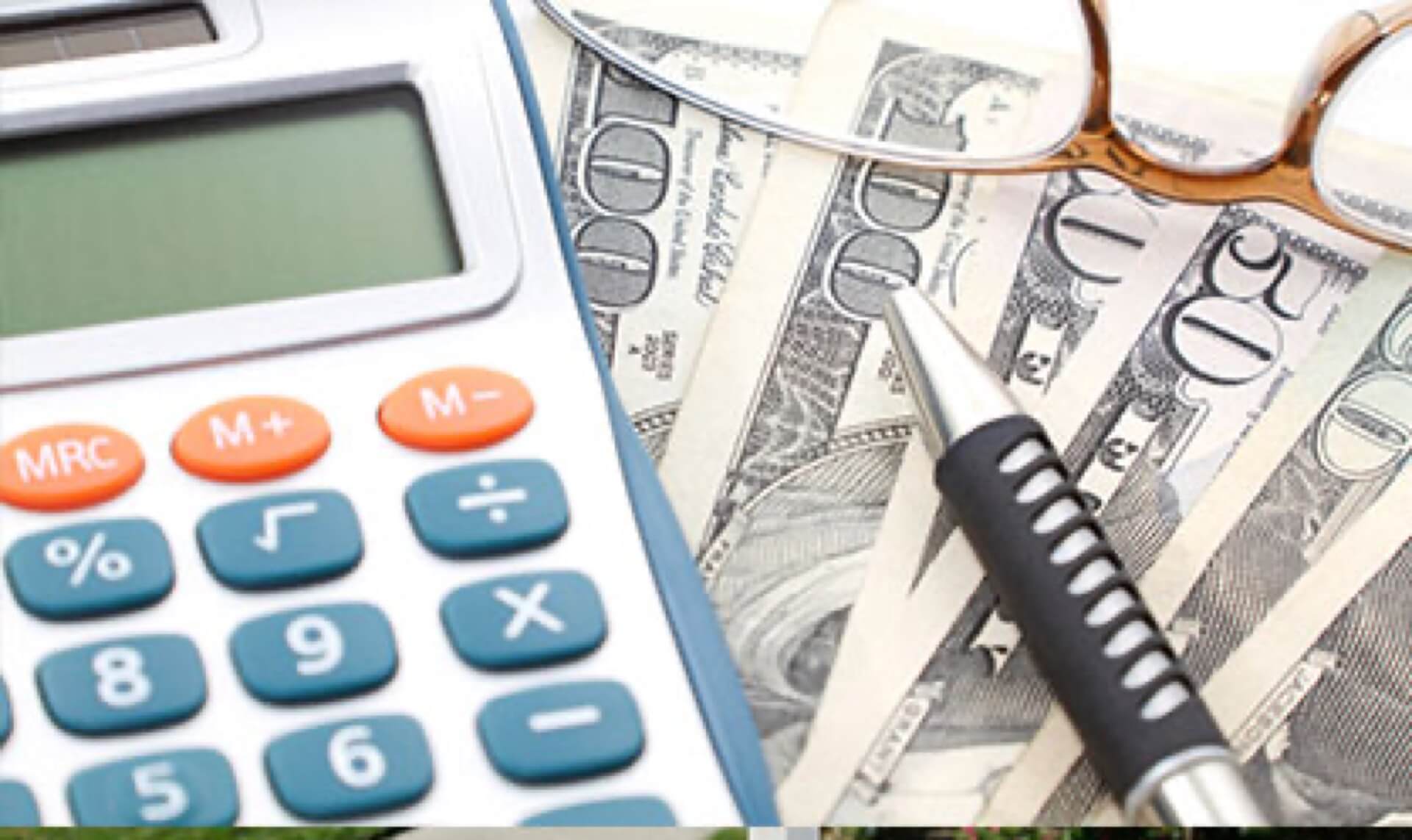 A calculator and cash