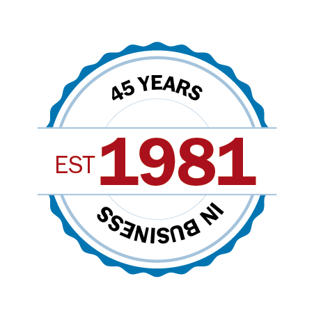 Over 49 years in business since 1981 award by RWC